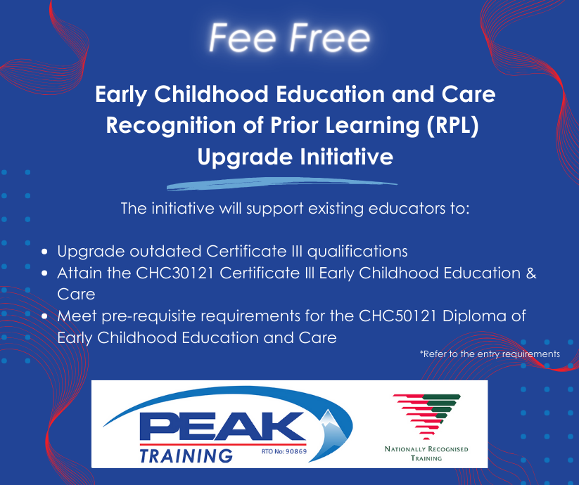 Certificate III in Early Childhood Education and Care PEAK Training